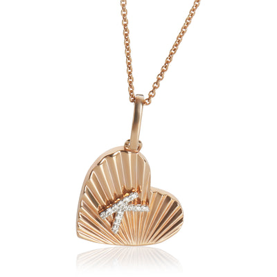 myGemma Rose Gold Diamond Heart With Initial K Pendant fv
