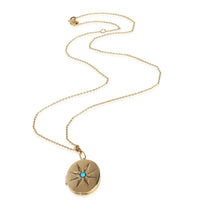 myGemma Yellow Gold Turquoise Oval Locket Pendant pv