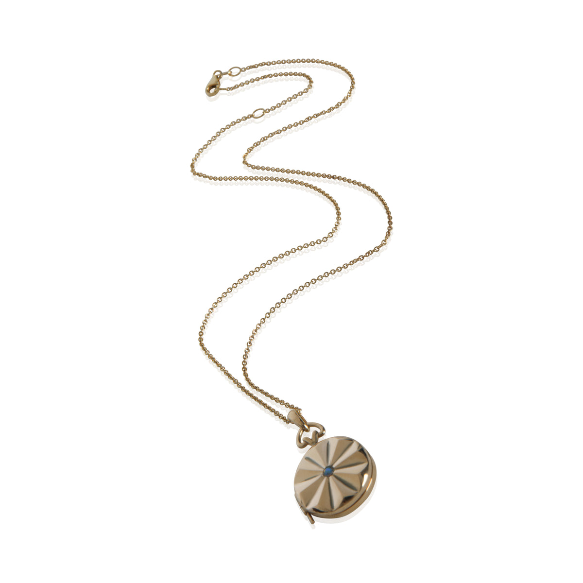 myGemma Yellow Gold Opal Round Locket Pendant pv