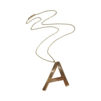 myGemma Yellow Gold  Large Fluted Initial A Pendant pv