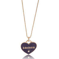 myGemma Rose Gold Diamond Purple Enamel Heart Pendant fv