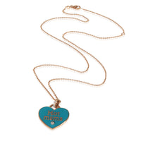 myGemma Rose Gold Diamond Teal Enamel Hot Mama Pendant pv