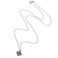 myGemma White Gold Diamond Mini Navy Initial B Pendant pv