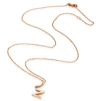 myGemma Rose Gold Diamond Mini Cream Enamel Initial N Pendant pv