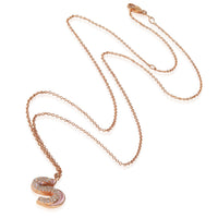 myGemma Rose Gold Diamond Pink Enamel Initial S Pendant pv
