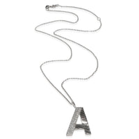myGemma White Gold Diamond Large Initial A Pendant pv