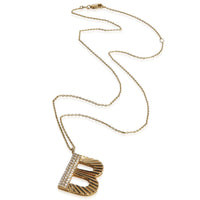 myGemma Yellow Gold Diamond Large Initial B Pendant pv