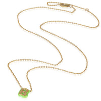 myGemma Yellow Gold  Mini Green Enamel Initial B Pendant pv