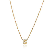 myGemma Yellow Gold  Cream Enamel Mini Initial S Pendant fv