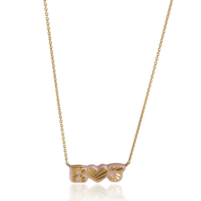myGemma Yellow Gold  Light Purple Enamel Initial Pendant fv