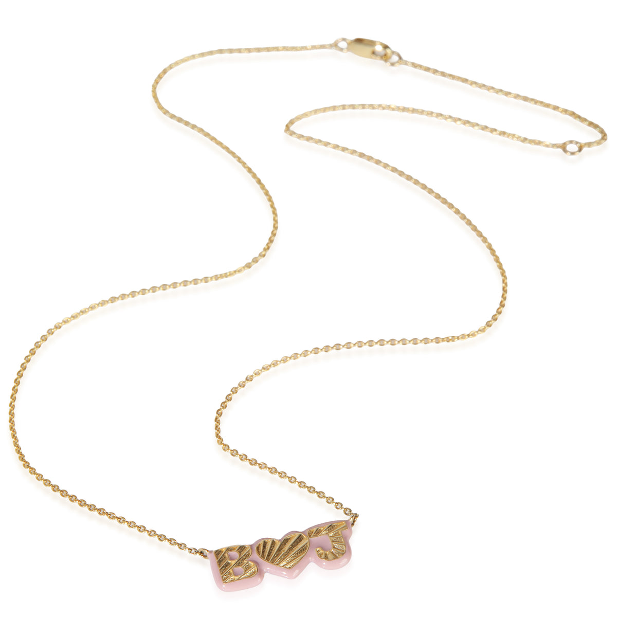 myGemma Yellow Gold  Light Purple Enamel Initial Pendant pv