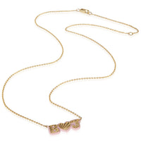 myGemma Yellow Gold  Light Purple Enamel Initial Pendant pv