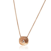 myGemma Rose Gold Diamond Initial A Oval Tag Pendant fv