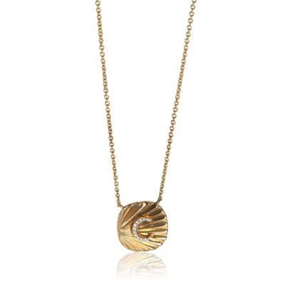 myGemma Yellow Gold Diamond Initial C Oval Tag Pendant fv