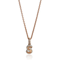 myGemma Rose Gold Diamond White Enamel Mini Initial S Pendant fv