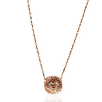 myGemma Rose Gold Diamond Oval Disc With Heart Pendant fv