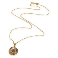 myGemma Yellow Gold Diamond Oval Disc With Horseshoe Pendant pv