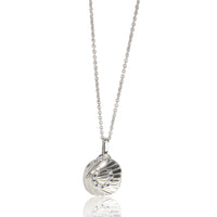 myGemma White Gold Sapphire and Diamond Oval Disc With Horseshoe Pendant fv