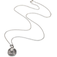 myGemma White Gold Sapphire and Diamond Oval Disc With Horseshoe Pendant pv