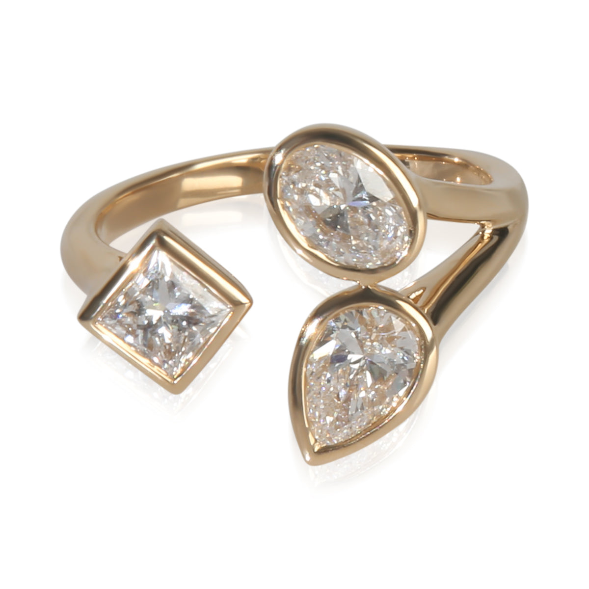 myGemma 1.51 ctw Yellow Gold Lab Grown Diamond Bypass Ring fv