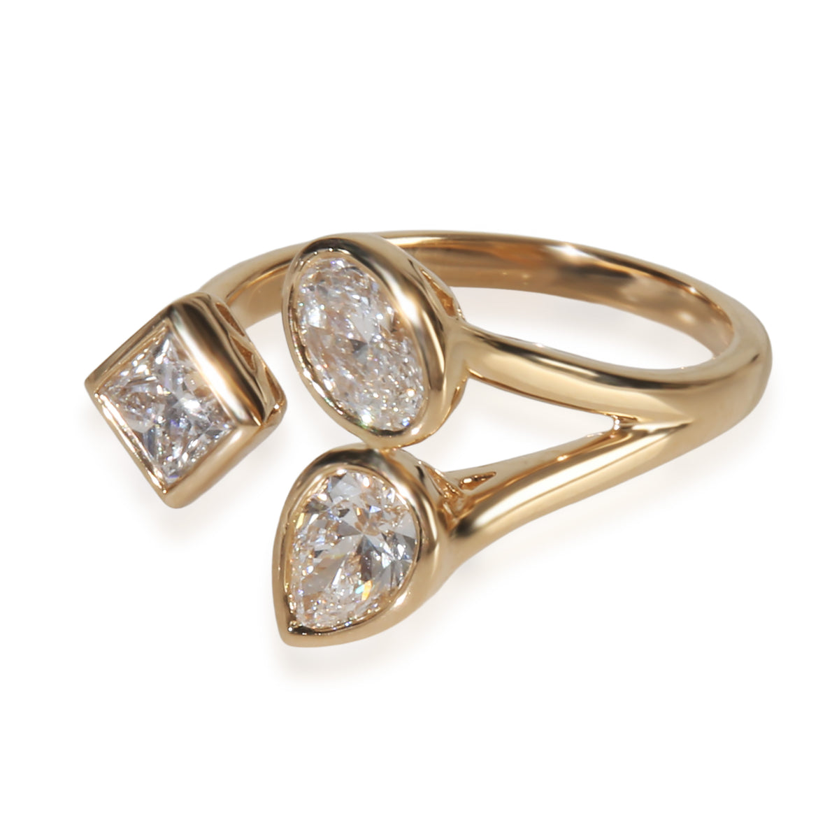 myGemma 1.51 ctw Yellow Gold Lab Grown Diamond Bypass Ring sv