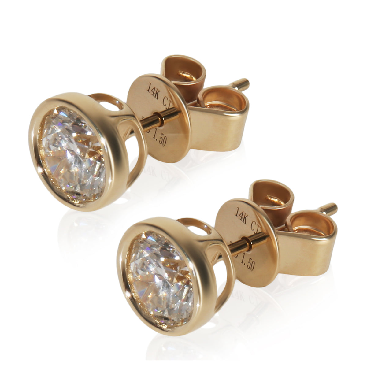 myGemma 1.52 ctw Yellow Gold Lab Grown Diamond Stud Earring pv
