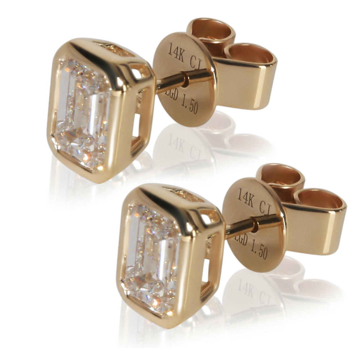 myGemma 1.67 ctw Yellow Gold Lab Grown Diamond Stud Earring sv