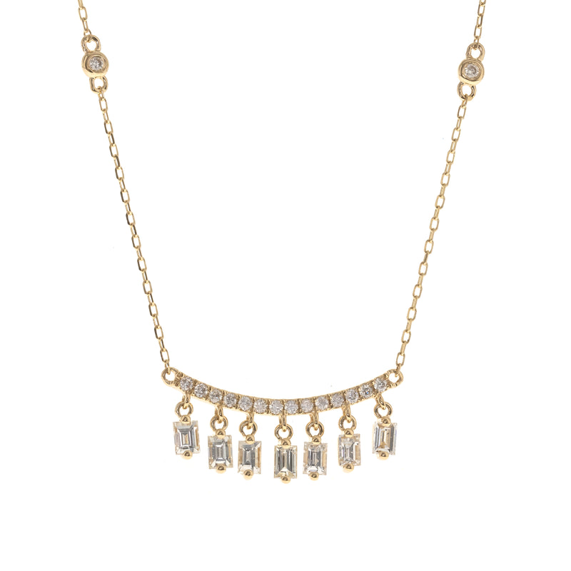 myGemma Yellow Gold Diamond Fringe Necklace fv