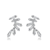 myGemma White Gold Tapered Baguette Curved Diamond Earrings fv