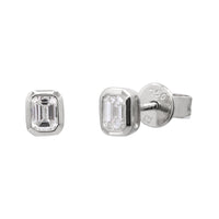 myGemma White Gold Diamond Bezel Set Earrings sv