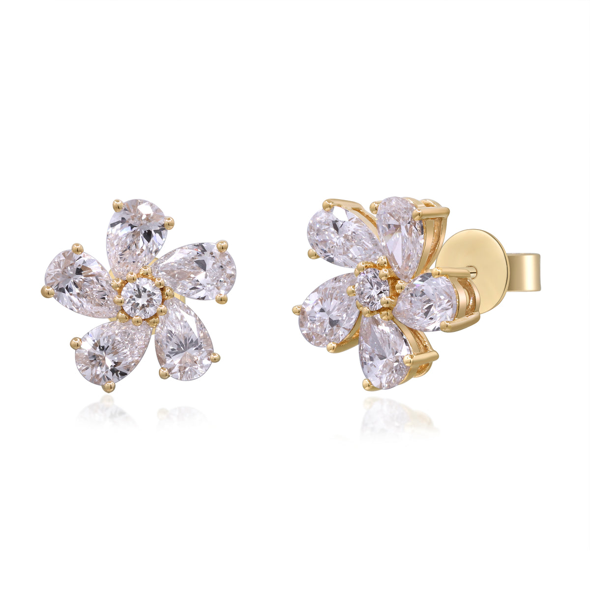 myGemma 2.7 ctw Yellow Gold Lab Grown Diamond Earrings 2