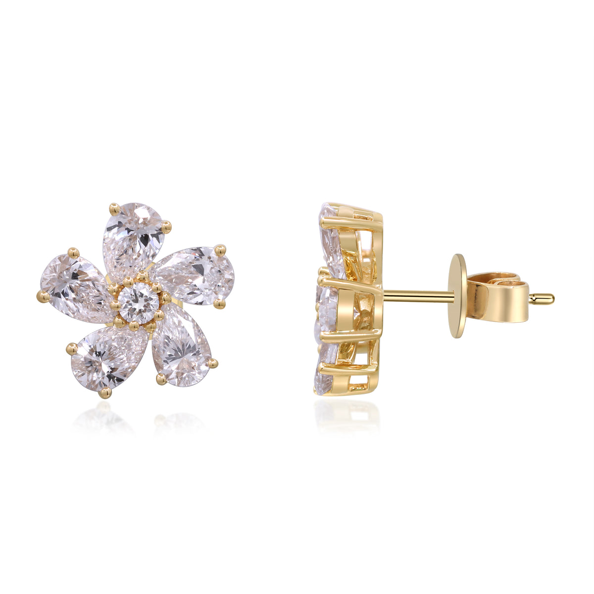myGemma 2.7 ctw Yellow Gold Lab Grown Diamond Earrings 3