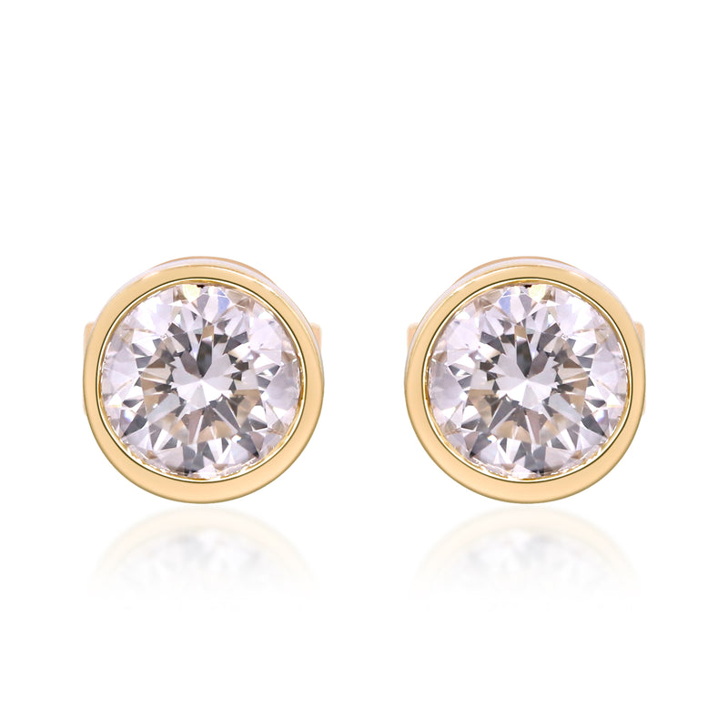 myGemma 1.52 ctw Yellow Gold Lab Grown Diamond Earrings fv