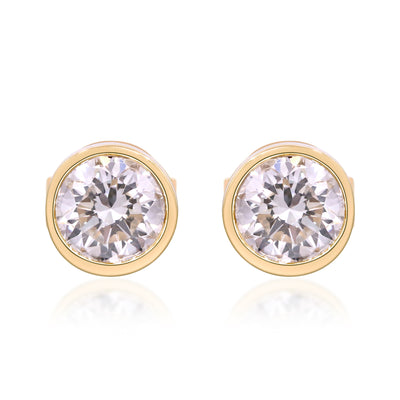 myGemma 1.52 ctw Yellow Gold Lab Grown Diamond Earrings fv