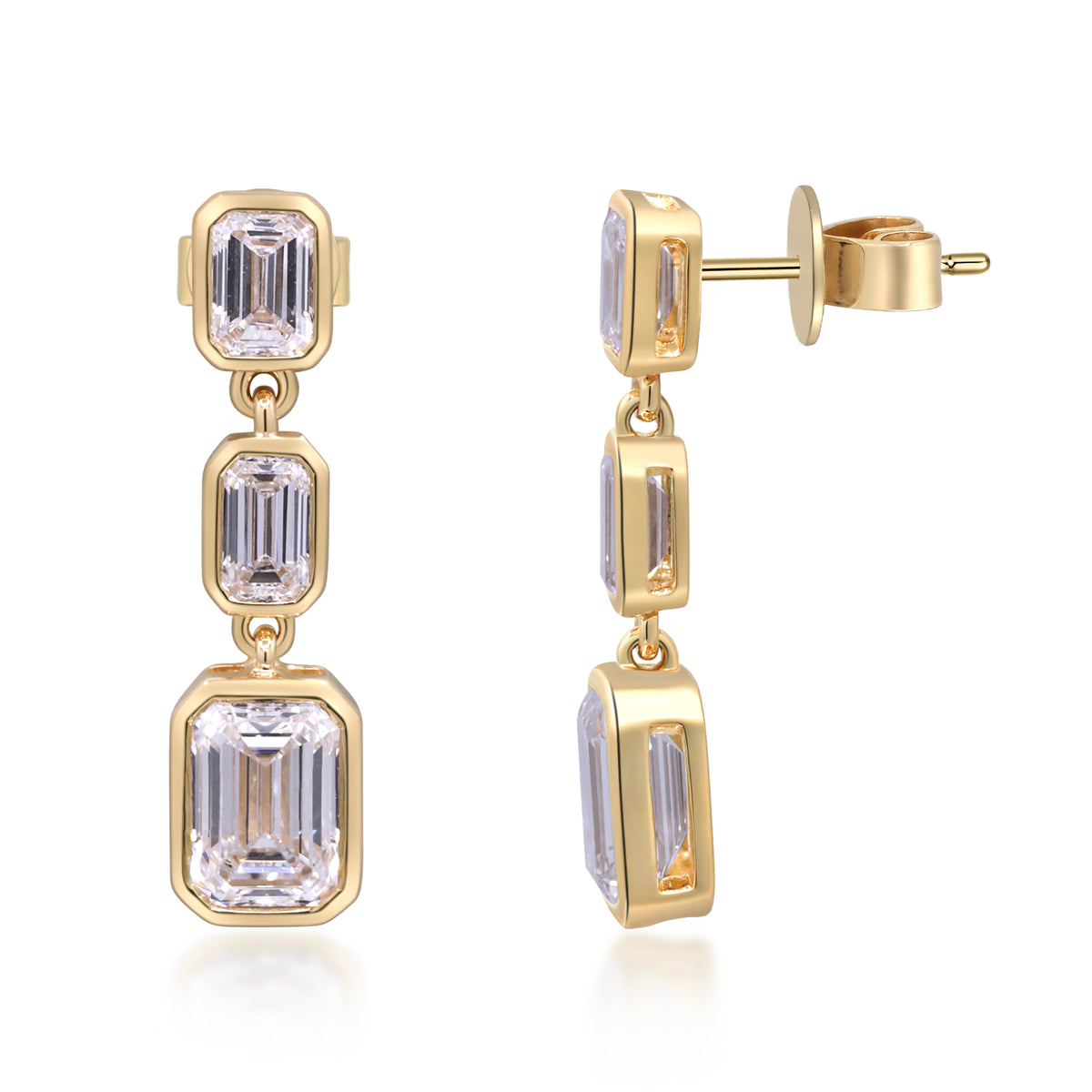 myGemma 3.48 ctw Yellow Gold Lab Grown Diamond Earrings 2