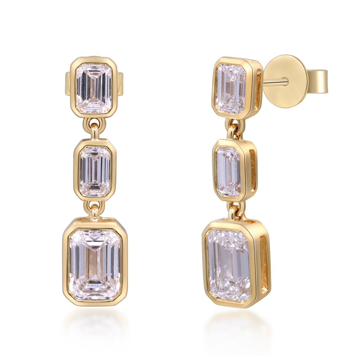 myGemma 3.48 ctw Yellow Gold Lab Grown Diamond Earrings 3
