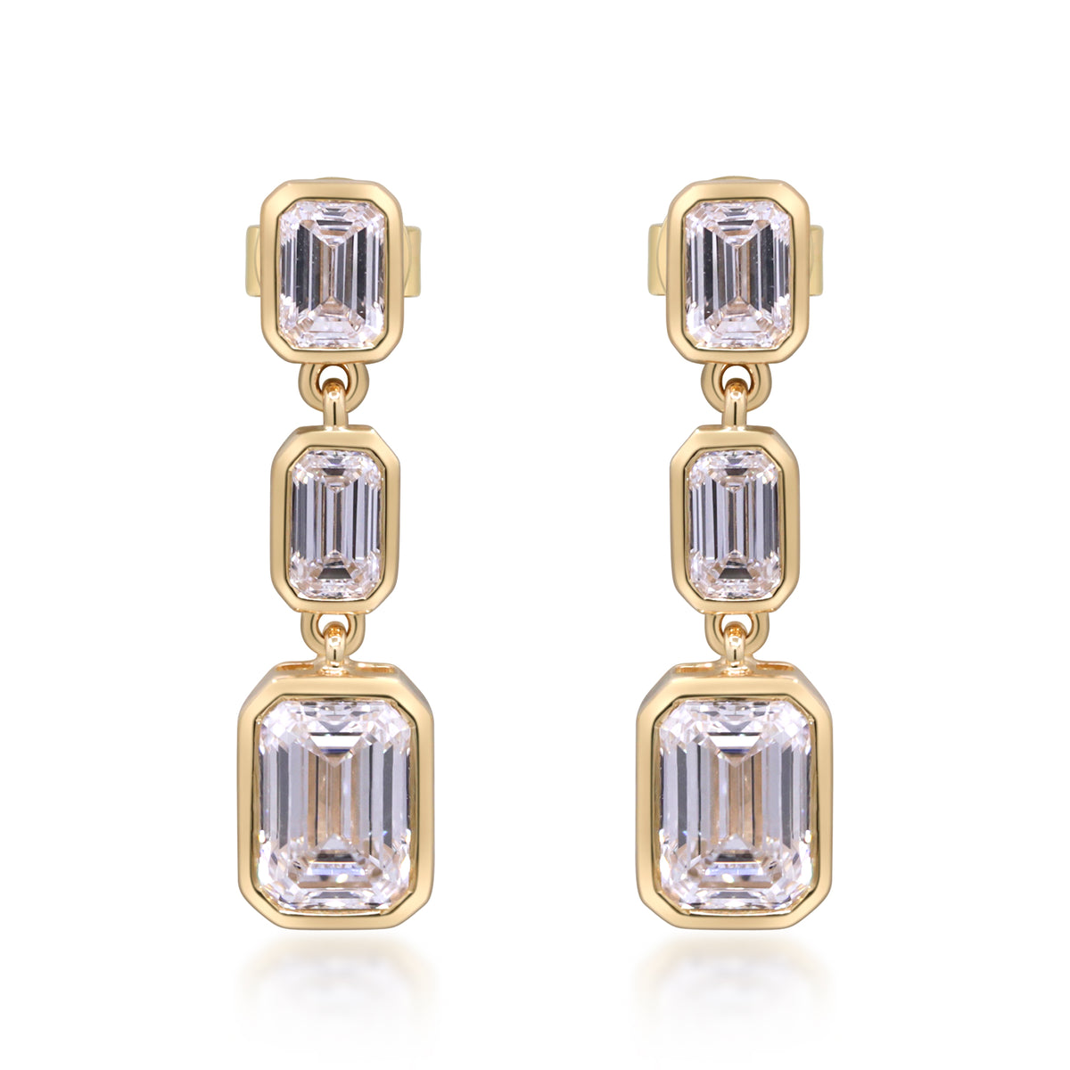 myGemma 3.48 ctw Yellow Gold Lab Grown Diamond Earrings fv