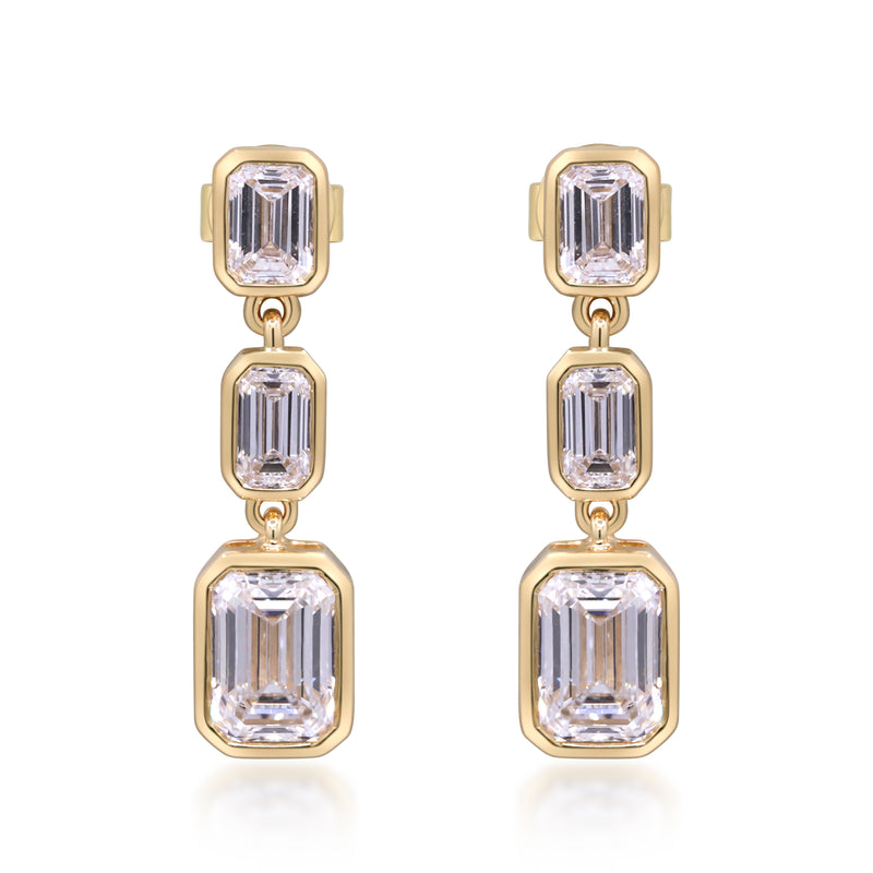 myGemma 3.48 ctw Yellow Gold Lab Grown Diamond Earrings fv