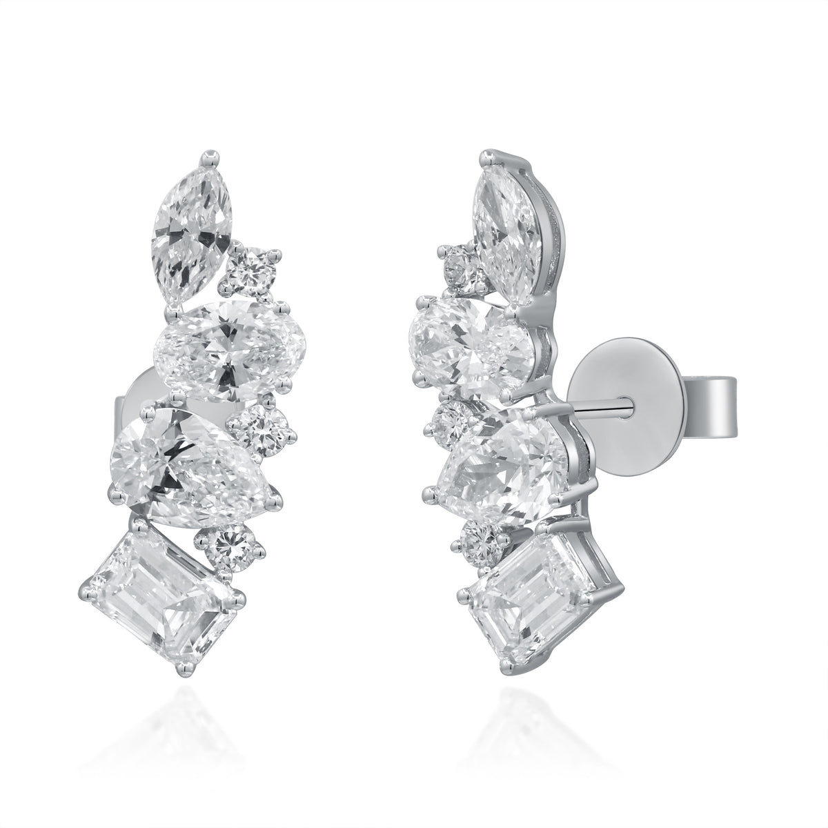 myGemma 3.45 ctw White Gold Lab Grown Diamond Earrings 2