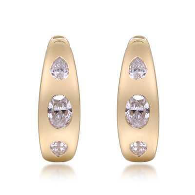 myGemma 1.15 ctw Yellow Gold Lab Grown Diamond Earrings fv