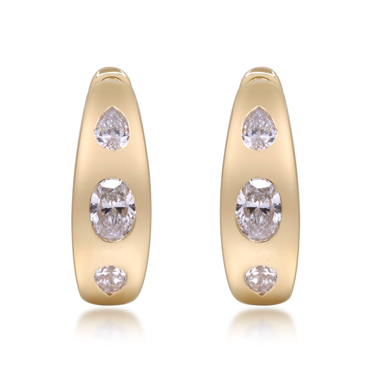 myGemma 1.15 ctw Yellow Gold Lab Grown Diamond Earrings fv