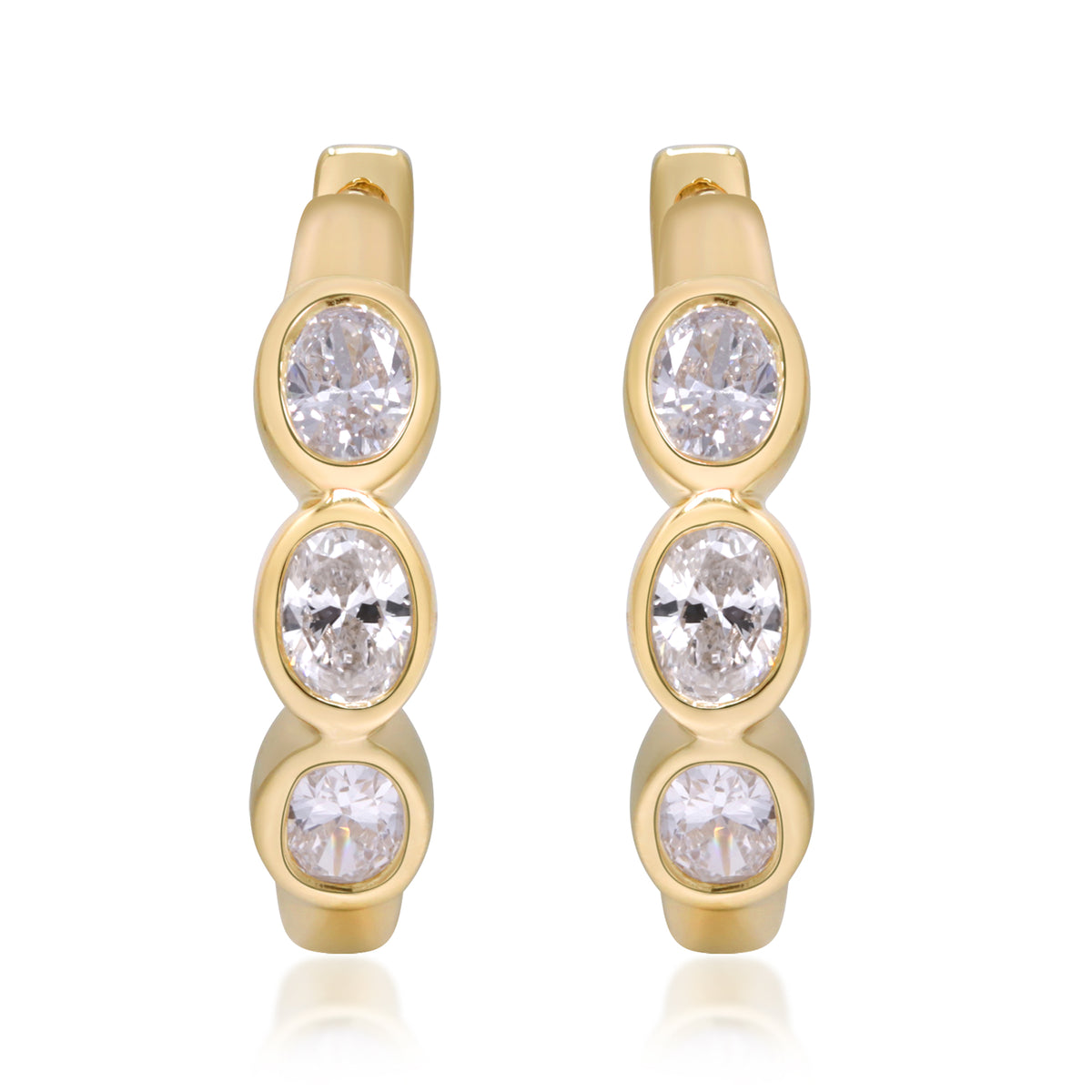 myGemma 0.87 ctw Yellow Gold Lab Grown Diamond Earrings 2
