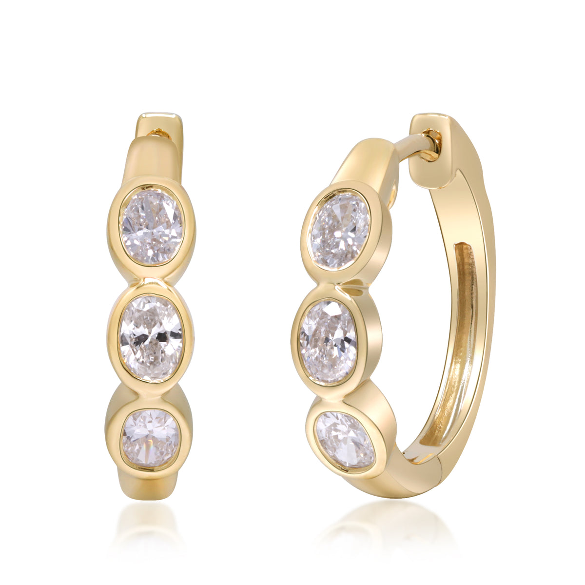 myGemma 0.87 ctw Yellow Gold Lab Grown Diamond Earrings fv