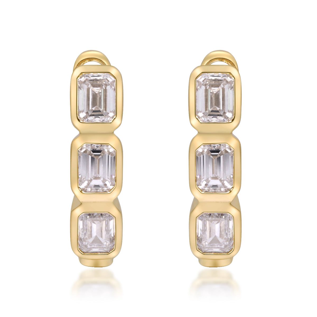 myGemma 1.43 ctw Yellow Gold Lab Grown Diamond Earrings 2