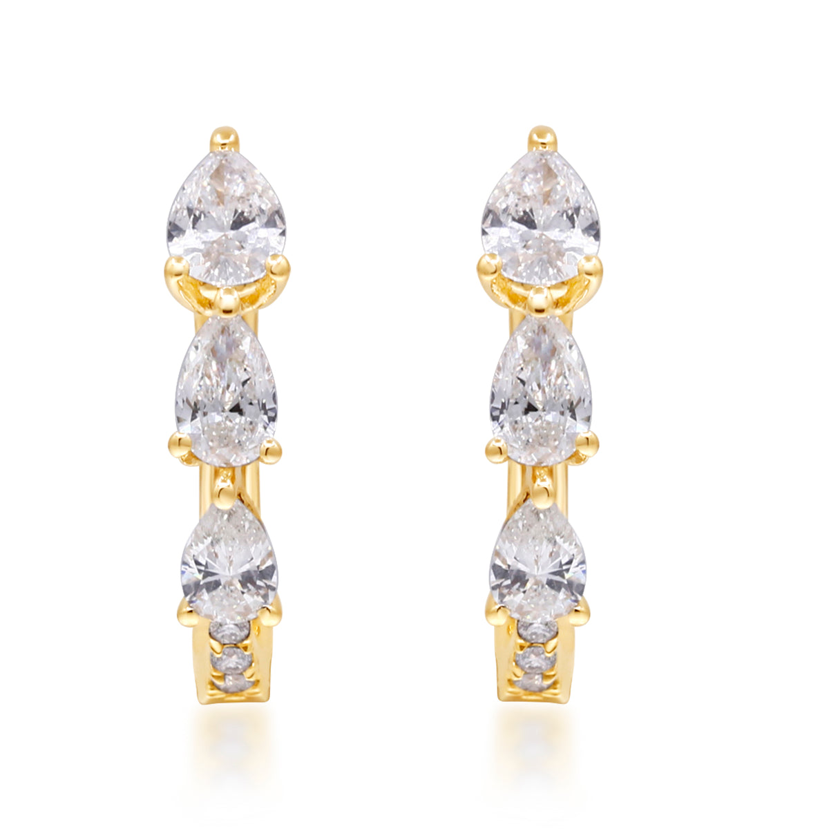 myGemma 1.11 ctw Yellow Gold Lab Grown Diamond Earrings 2