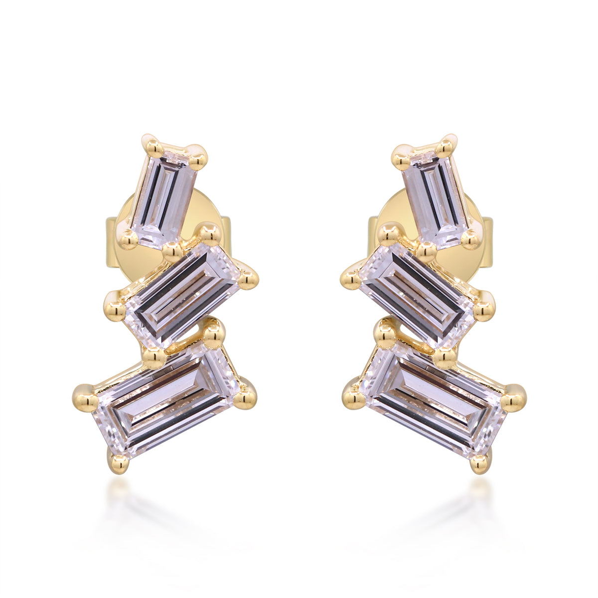 myGemma 1.48 ctw Yellow Gold Lab Grown Diamond Earrings 2