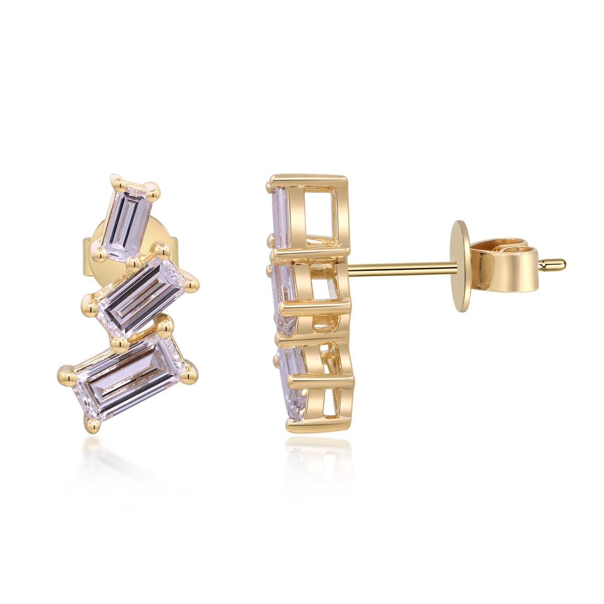 myGemma 1.48 ctw Yellow Gold Lab Grown Diamond Earrings 3