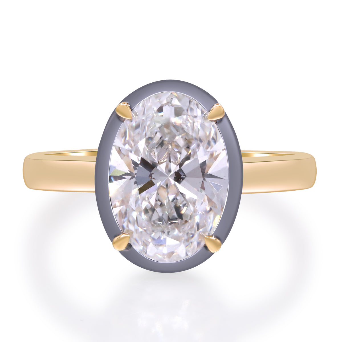 myGemma 3.02 ctw Yellow Gold Lab Grown Diamond Engagement Ring fv