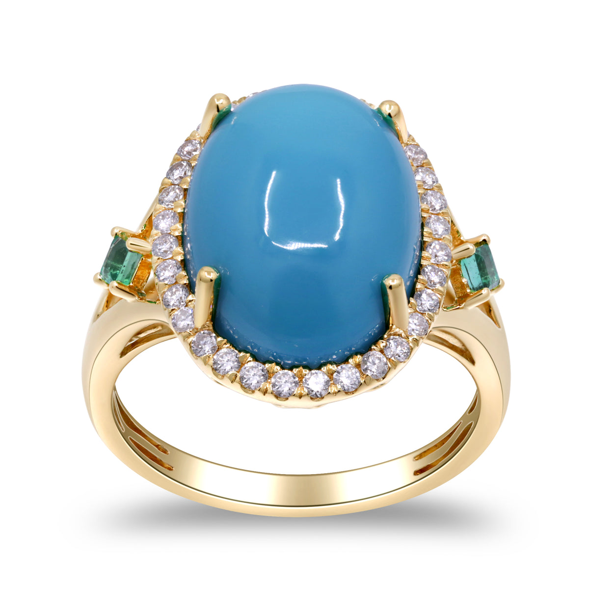 myGemma Yellow Gold Turquoise and Diamond Ring 2
