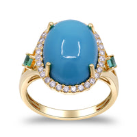 myGemma Yellow Gold Turquoise and Diamond Ring 2
